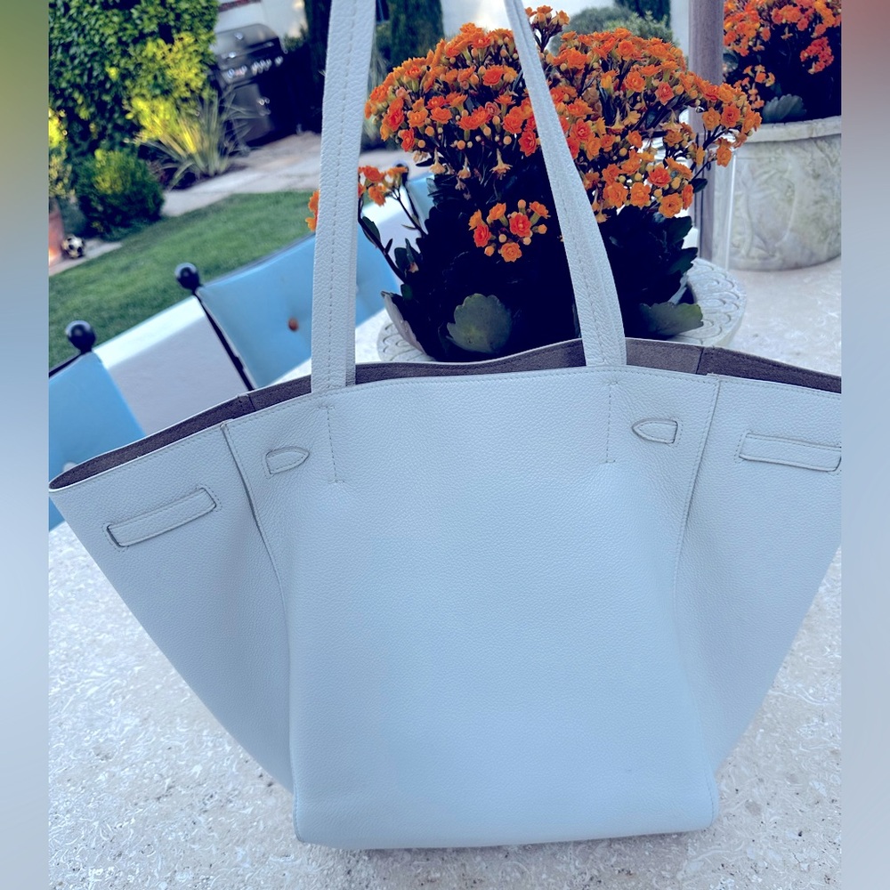 Celine Leather Cabas Phantom w/Belt Medium White - Picture 2 of 16